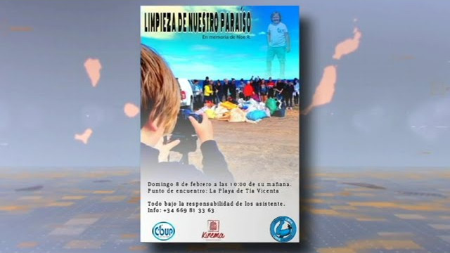 'Lanzarote Limpia' la playa de Tía Vicenta en memoria de Noe Ruckstuhl 'Lanzarote Limpia' la playa de Tía Vicenta en memoria de Noe Ruckstuhl